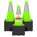 Xpose Safety Traffic Cone, PVC, 18" H, Lime LTC18-6-24-X